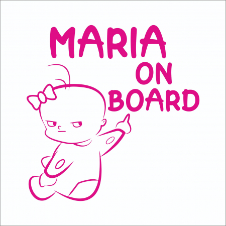 Sticker Auto - Baby On Board Fetita + Nume [1]