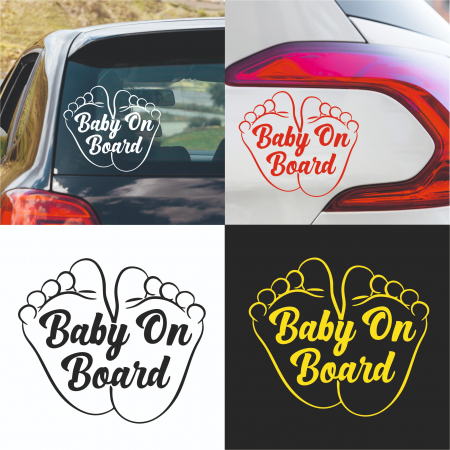 Stickere Auto - Sticker auto - Baby on board picioruse