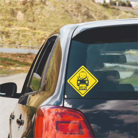 Stickere Auto - Sticker Auto - Baby On board Romb