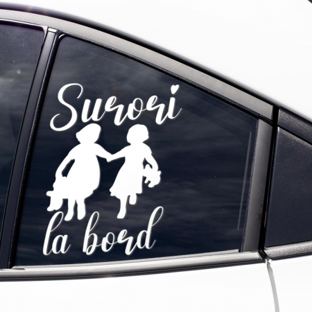 Stickere Auto - Sticker Auto Baby On Board - Surori la bord