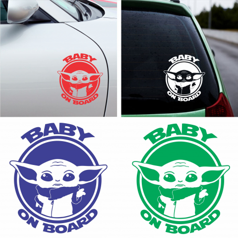 Stickere Auto - Sticker Auto - Baby Yoda on board
