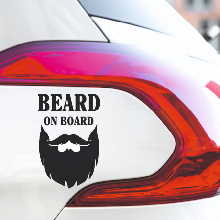 Stickere auto pentru barbosi - Sticker Auto - Beard on Board