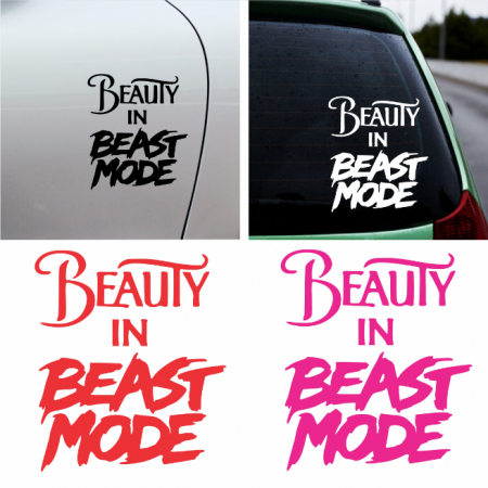 Stickere auto pentru fete - Sticker Auto - Beauty in beast mode