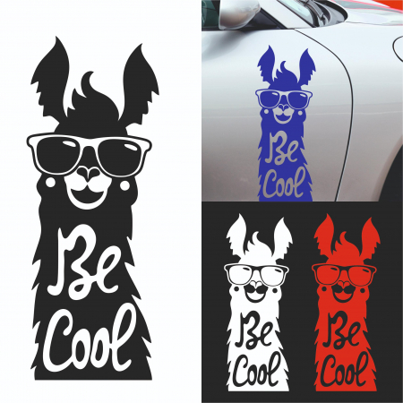 Stickere Auto - Sticker Auto - Bee Cool Lama