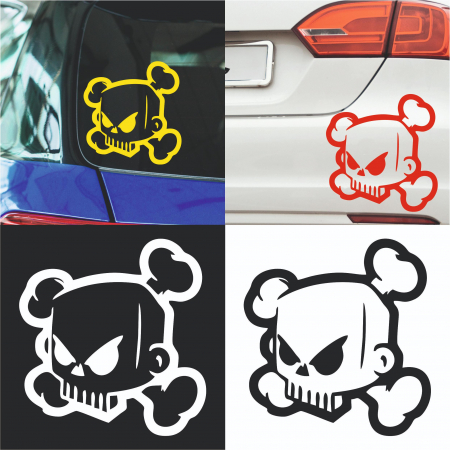 Stickere Gaming / Filme - Sticker Auto - Block skull