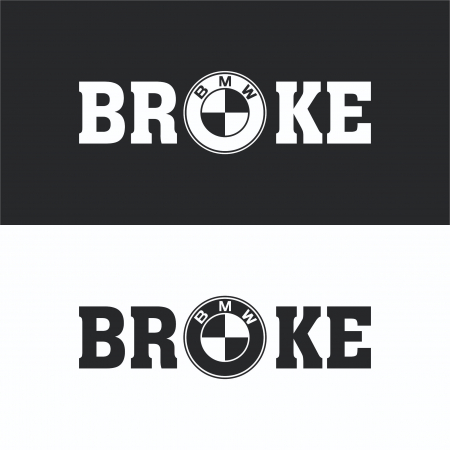 Sticker Auto - BMW Broke [1]