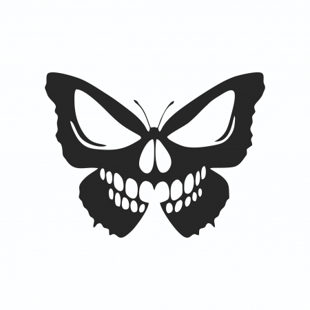 Sticker Auto - Butterfly skull [1]