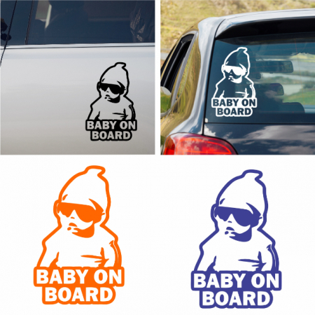 Stickere Auto - Sticker Auto - Cool baby on board baiat