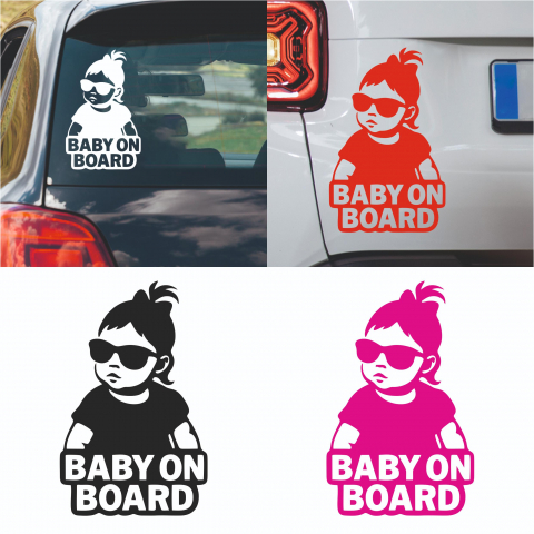 Stickere Auto - Sticker Auto - Cool baby on board Fetita