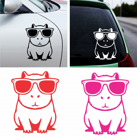 Stickere auto animale la bord - Sticker Auto - Cool Capibara