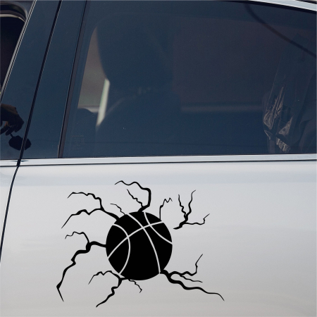 Stickere Auto - Sticker Auto - Crapatura minge de baschet