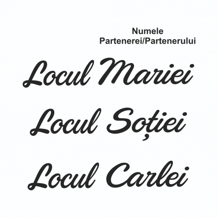 Sticker Auto Cuplu - Locul ... + numele partenerului [1]