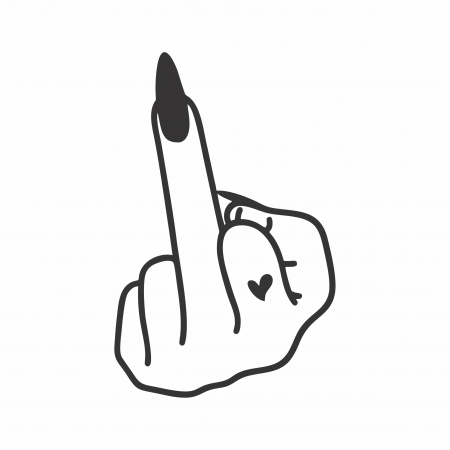 Sticker Auto - Deget mijlociu femeie [1]