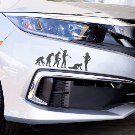 Stickere auto pentru fete - Sticker Auto - Evolutie barbati
