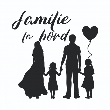 Sticker Auto - Familie la bord 2 fetite [1]