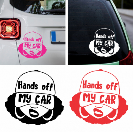Stickere Auto - Sticker Auto Femeie - Hands off my car