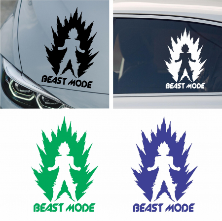 Stickere Gaming / Filme - Sticker Auto - beast mode Goku