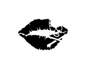 Cadouri De Sezon - Sticker Auto - Skull Lips