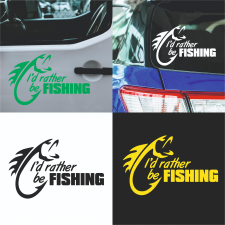 Stickere Auto - Sticker Auto - I'd rather be Fishing