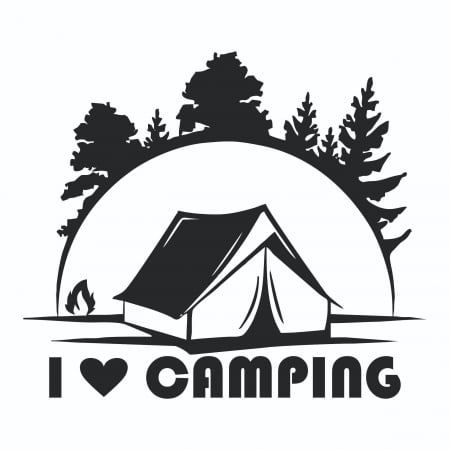Sticker Auto - I love Camping [1]