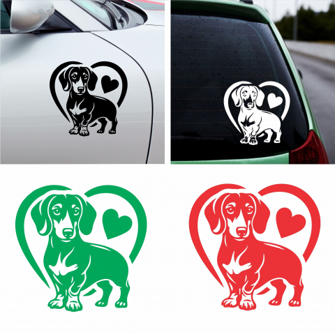 Stickere auto animale la bord - Sticker Auto - I love dachshund