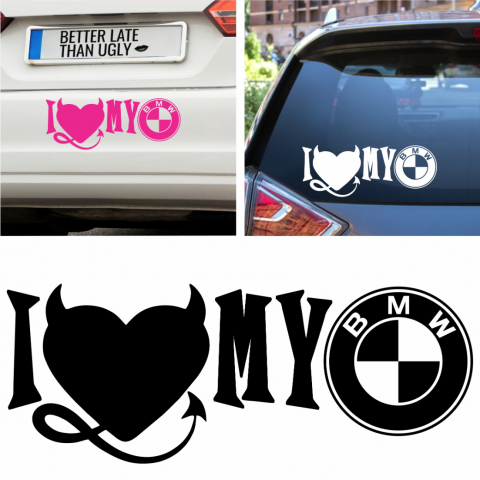 BMW - Sticker Auto - I love my bmw devil