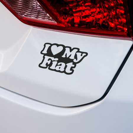 Stickere Marci Auto - Sticker Auto - I Love My Fiat