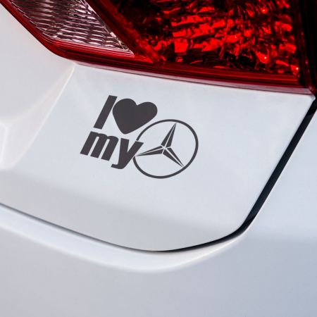 Stickere Marci Auto - Sticker Auto - I love my Mercedes 2