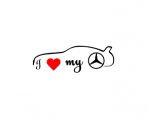 I love my ... Stickers - Sticker Auto I Love My Mercedes