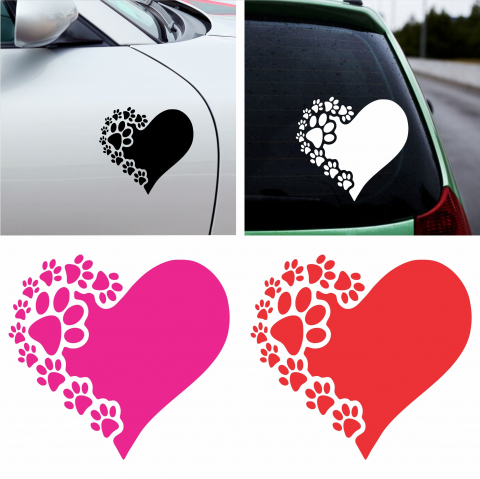 Stickere auto animale la bord - Sticker Auto - Inima labute