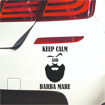 Stickere auto pentru barbosi - Sticker Auto - Keep calm and barba mare