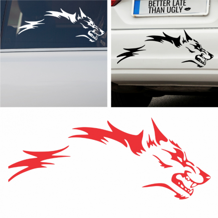 Stickere auto animale la bord - Sticker Auto - Lup Tribal