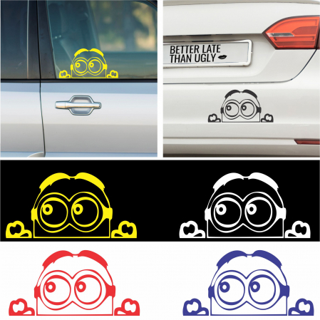 Stickere Funny - Sticker Auto - Peeking Minion