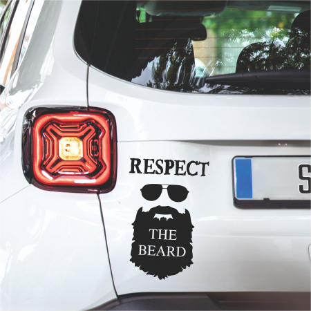 Stickere auto pentru barbosi - Sticker Auto - Respect the beard