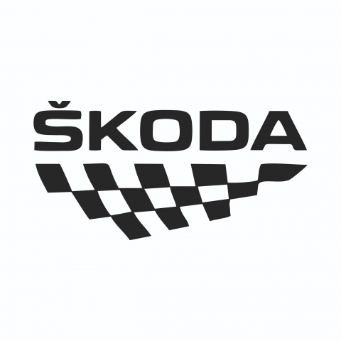 Sticker Auto - SKODA steag de curse [1]