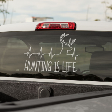 Stickere auto pentru Vanatori - Sticker Auto Vanator - Hunting is life