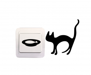 Stickere Intrerupatoare - Sticker Decorativ Intrerupator - Pisica si acvariu