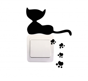 Sticker Decorativ Intrerupator - Pisica si urme [0]