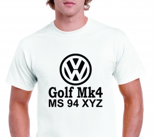 Tricou Auto Personalizat - VW + tipul masinii si numar auto [1]