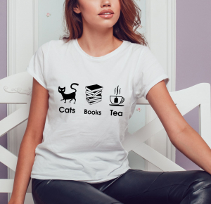 Tricouri Personalizate - Tricou Personalizat - Cats  Books And Tea