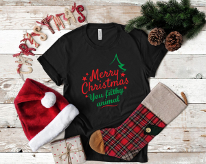 Tricou Personalizat Craciun - Merry Christmas You Filthy Animal [3]