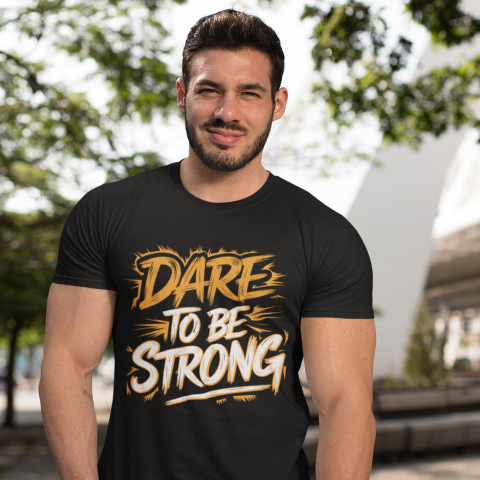 Tricouri pasionati de sala - GYM - Tricou personalizat - GYM - Dare to be strong