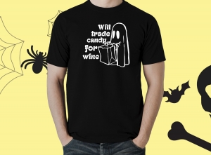 Cadouri De Sezon - Tricou Personalizat Halloween - Candy For Wine