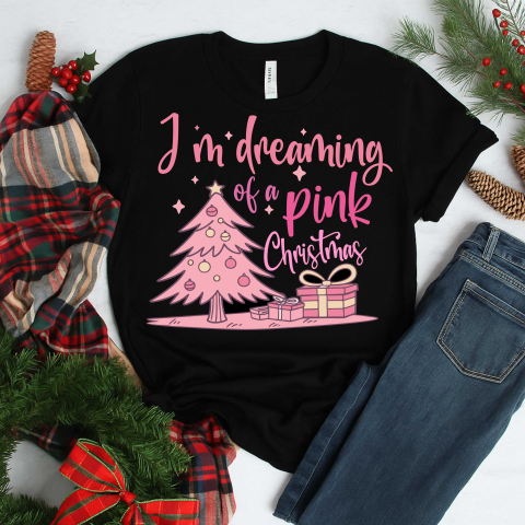 Tricou personalizat - I'm dreaming of a pink Christmas [1]