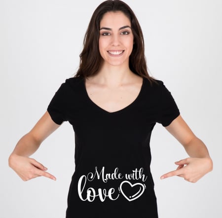 Tricouri Gravide - Tricou Personalizat Mamica - Made With Love