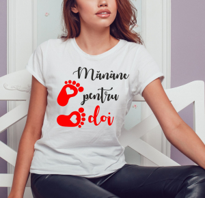 Tricouri Personalizate - Tricou Personalizat Mamica - Mananc Pentru Doi