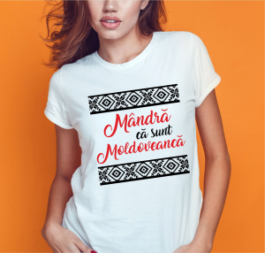 Tricouri Romanesti - Tricou Personalizat - Mandra Ca Sunt Moldoveanca