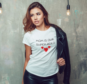 Tricouri Pentru Mama si Tata - Tricou Personalizat - Mom Is Our Superhero