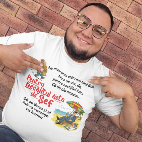 Tricouri Personalizate - Tricou personalizat - Muncesc pentru necajitul asta de Sef
