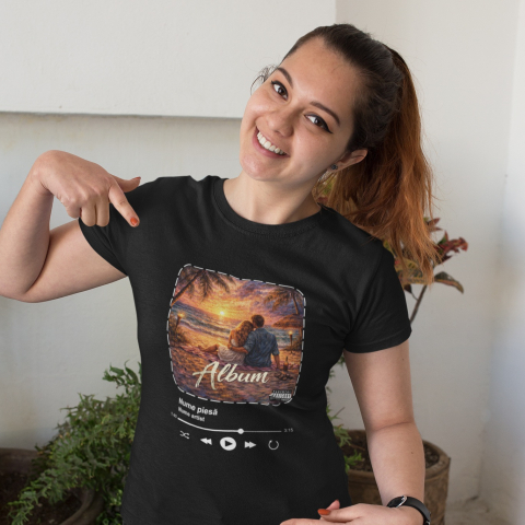 Tricou personalizat - Piesa Mea Preferată cu poza album + nume artist [1]